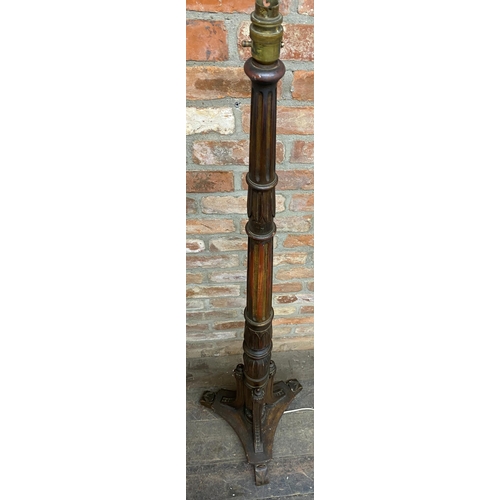 1261 - Good late 19th century aesthetic period gilt wood and gesso standard lamp, H 160cm