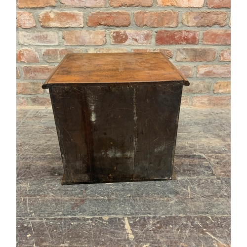 1349 - Good antique walnut table top collectors specimen cabinet, H 38cm x W 41cm