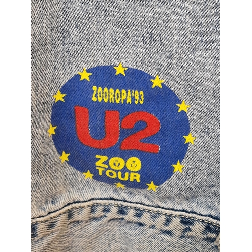 8 - Vintage Levis Denim Jacket For U2 Zooropa 93 Zoo Tour. Size L.  Unworn,  in deliberately distressed ... 