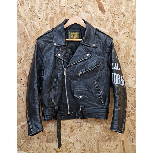 96 - Vintage Bashir B.I Customised Punk Rock Bikers Jacket. Size L.