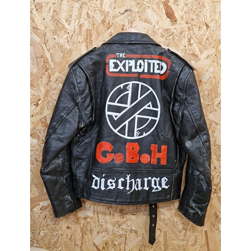 96 - Vintage Bashir B.I Customised Punk Rock Bikers Jacket. Size L.