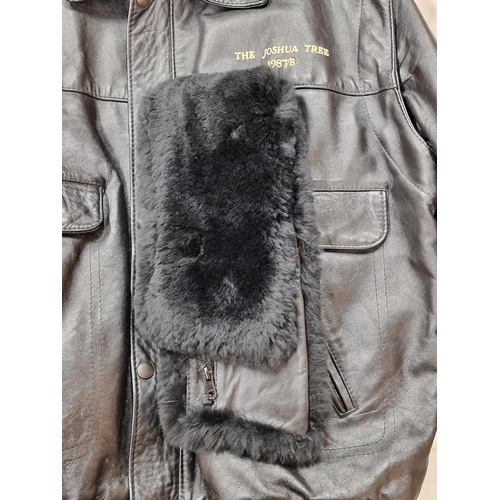 19 - Rare U2 The Joshua Tree 1987/1988 Leather Crew Jacket. Size L. Mint, Unworn Condition With Original ... 