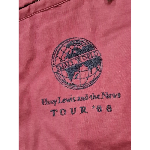 25 - Vintage Huey Lewis & The News 1988 Tour Crew Jacket. Size L.  Lightly worn condition.
