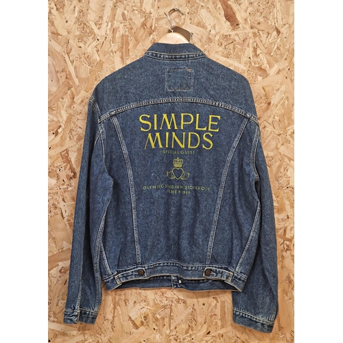 28 - Vintage Simple Minds,  Stockholm 1989 Tour, Levi Strauss, Denim Crew Jacket. Size L.  Unworn conditi... 
