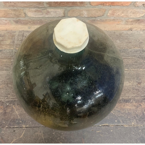 1028 - Vintage glass carboy terrarium, 55cm high