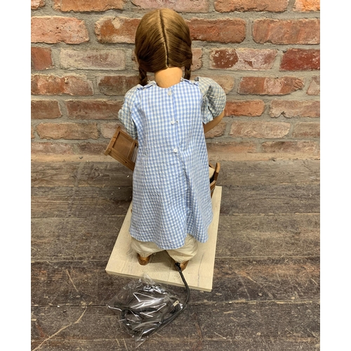 409 - Good vintage ex-shop display automaton of a washer girl with tub and washboard, with moving arms and... 