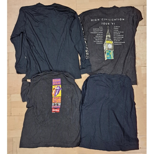 105 - Quantity Of Vintage The Rolling Stones Tour T Shirts & Additional Bee Gees Example. Large & XL Size ... 