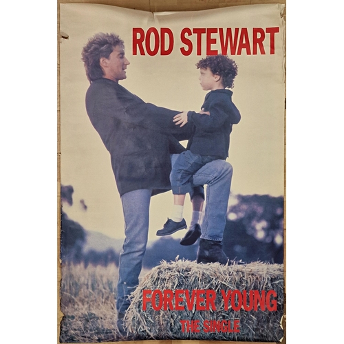 117 - Fourteen Rod Stewart posters of various sizes  including two 'Out of Order' promotional album poster... 