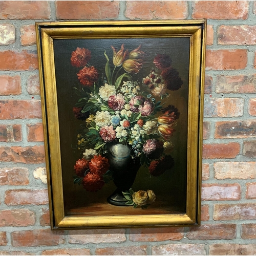 1401 - 19th century Dutch school - still life of a bouquet of flowers, unsigned, oil on canvas, 69 x 48cm, ... 