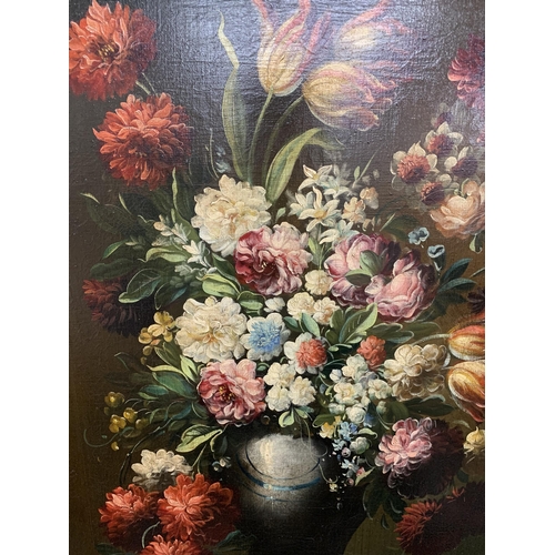 1401 - 19th century Dutch school - still life of a bouquet of flowers, unsigned, oil on canvas, 69 x 48cm, ... 