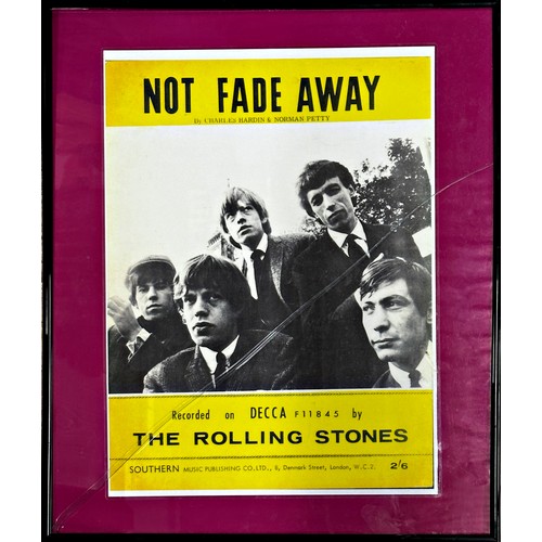 148 - The Rolling Stones 'Not Fade Away' poster, H 42cm x W 30cm, framed