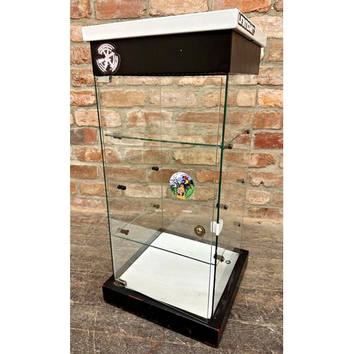 2349 - Perspex cabinet on revolving base stamped 'Magna Power' H 40cm x W 25cm x D 27cm together with a fur... 