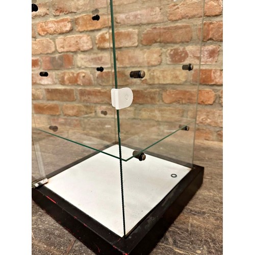 2349 - Perspex cabinet on revolving base stamped 'Magna Power' H 40cm x W 25cm x D 27cm together with a fur... 