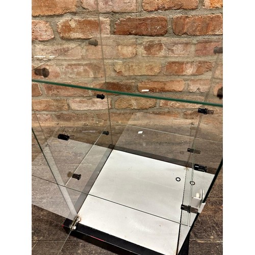 2349 - Perspex cabinet on revolving base stamped 'Magna Power' H 40cm x W 25cm x D 27cm together with a fur... 