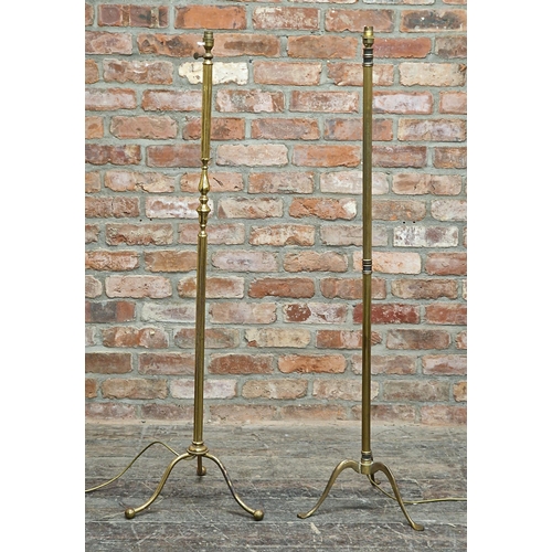 1119 - Two similar Corinthian brass standard lamps, H 135cm approx (2)