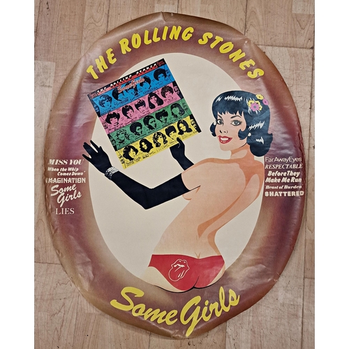 122 - The Rolling Stones Some Girls oval advertising album poster, H 87cm