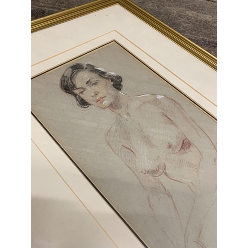 1392 - Ellis Silas (1883-1972) - nude bust portrait, signed, pastel, 30 x 17cm, framed