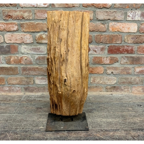 2294 - Large Drift Wood Sculpture On Iron Stand. H 67cm.