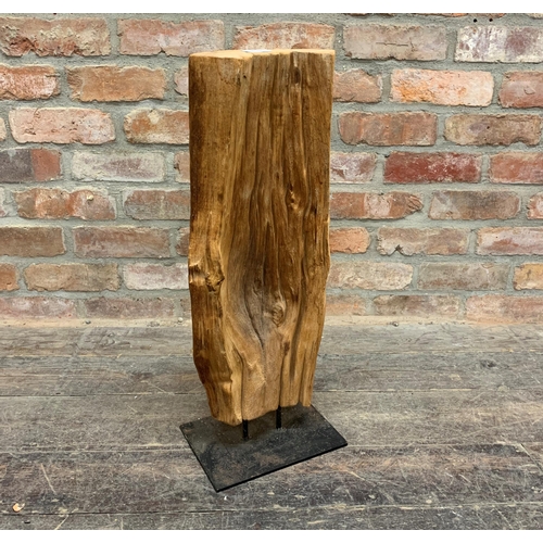 2294 - Large Drift Wood Sculpture On Iron Stand. H 67cm.