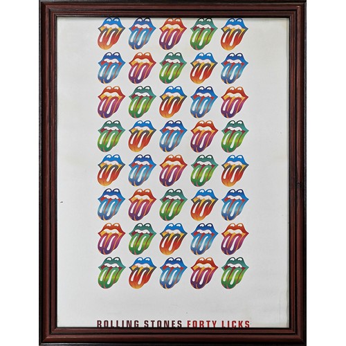 126 - Rolling Stones advertising poster 'Forty Licks' with impressed trademark together with a framed 'For... 