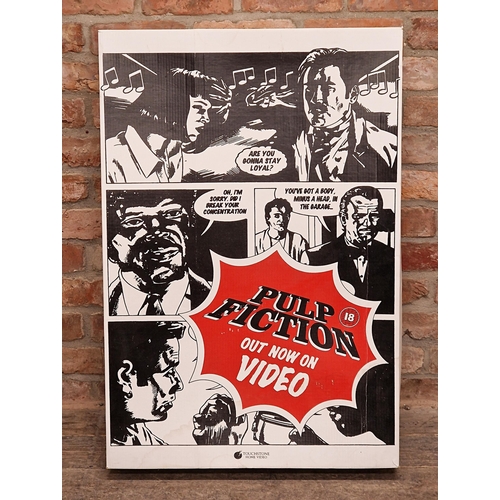 221 - Pulp Fiction - 1995, a rare oversized giant film advertising cardboard display model of the VHS vide... 