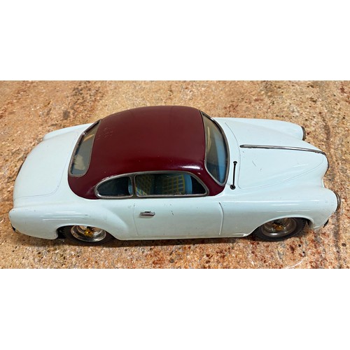 309 - Rare 'Ventura' Alfa Romeo 1900 tinplate clockwork wind up scale car, Beautiful original powder blue ... 