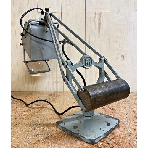 1092 - Hadrill and Horstmann Industrial Inspection Magnifying Lamp 'plus-light', with counterbalance weight... 