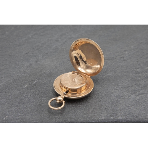 69 - 9ct sovereign case, 3.5cm diameter, 21.4g