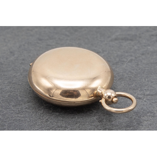 69 - 9ct sovereign case, 3.5cm diameter, 21.4g