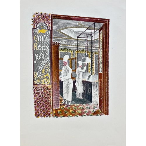 1570 - Eric Ravilious (1903-1942) - 'Grill Room and Restaurant', colour lithograph from 'High St', 25 x 18c... 