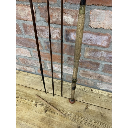 2459 - Unusual early split cane spliced fishing rod, in a Playfair of Aberdeen bag