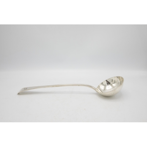 224 - Large Victorian silver soup ladle, maker Charles Boyton, London 1884, 35cm long, 9oz approx