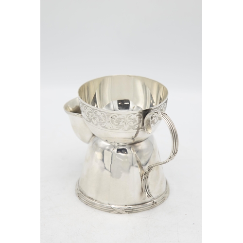 229 - Good quality 1930s silver shaving mug, with engraved acanthus band, maker Alfred James How, London 1... 