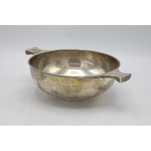 230 - Large Edwardian Scottish silver quaich, maker Brook & Son, Edinburgh 1904, 24cm wide, 10.5oz approx