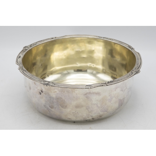 233 - Good Japanese Meiji period silver fruit bowl with gilt interior, acanthus cast rim, 9cm high x 24cm ... 