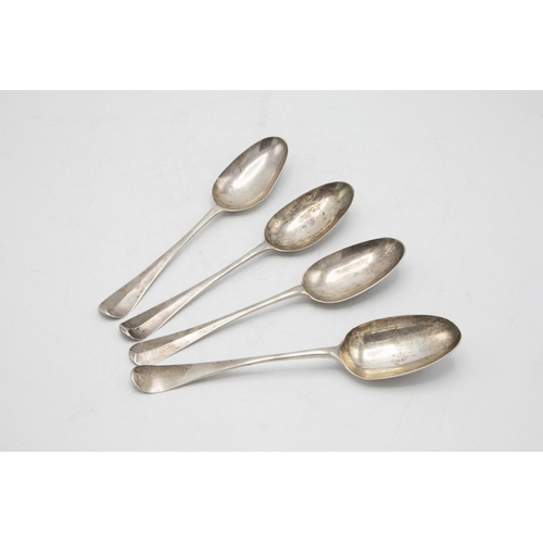 235 - Rare set of three early silver Hanoverian table spoons, engraved initials on the back relating to th... 