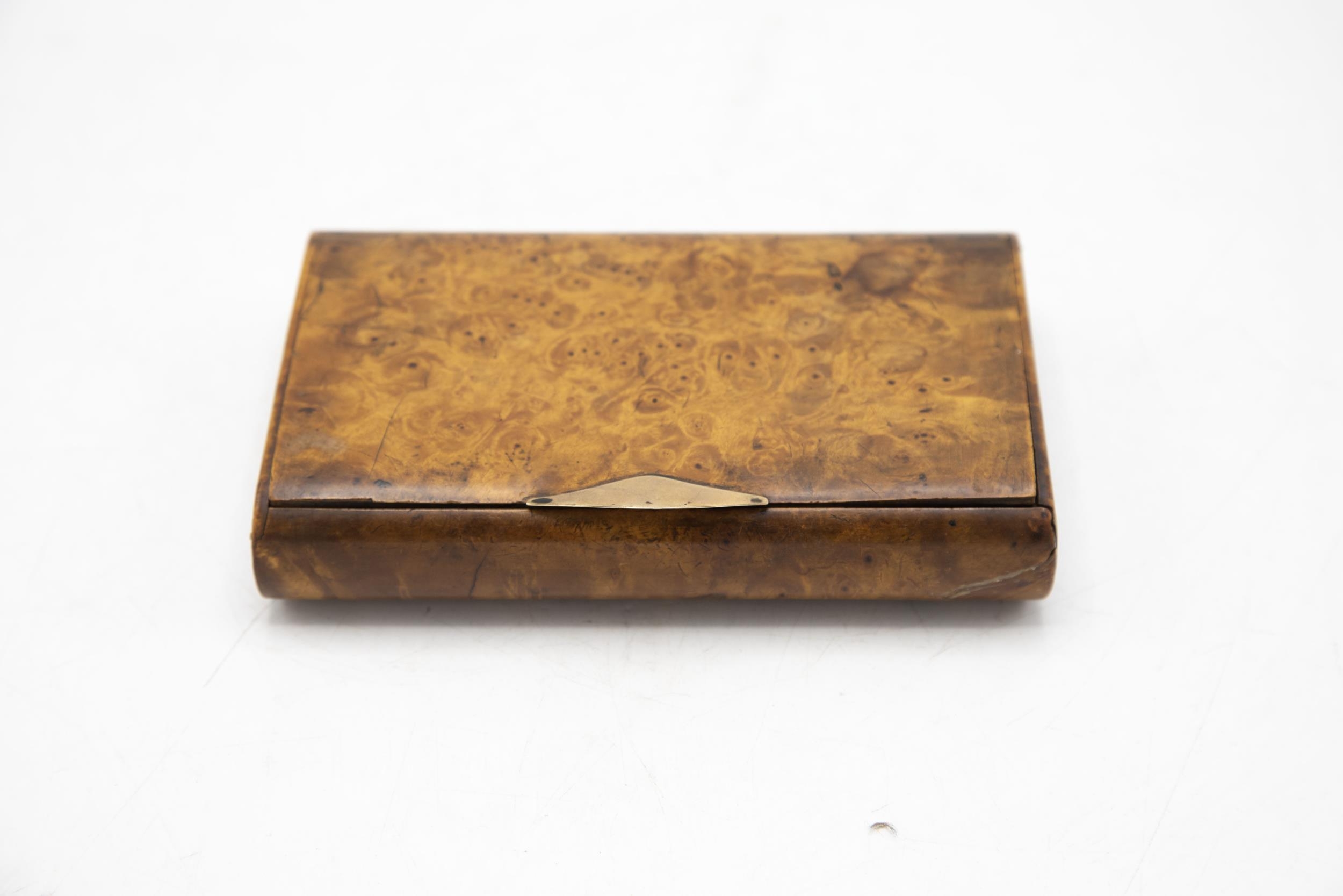 Good quality Edwardian burr walnut cigar box or case, with hallmarked ...