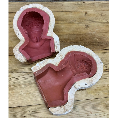 2450 - Plaster mould with rubber liner for casting a bronze bust of a beauty, 26cm high