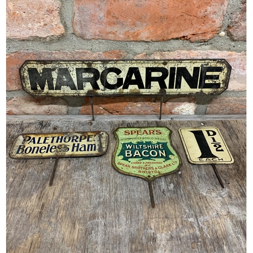 Quantity of antique store counter tin signs to include 'Spear's ...