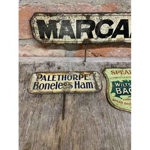 Quantity of antique store counter tin signs to include 'Spear's ...