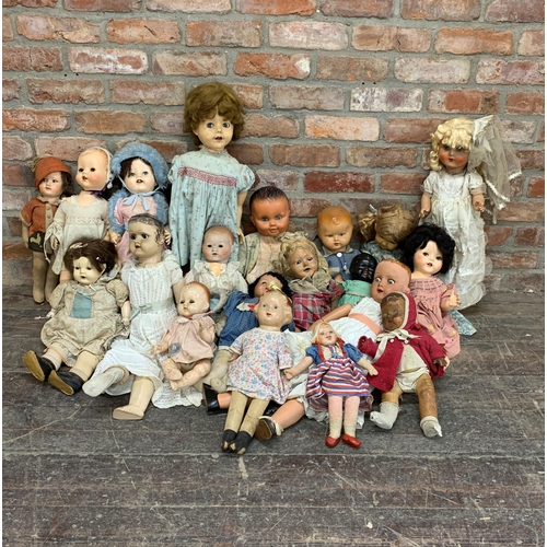 3643 - Large assortment of antique and vintage children's dolls to include celluloid, cloth and bisque porc... 