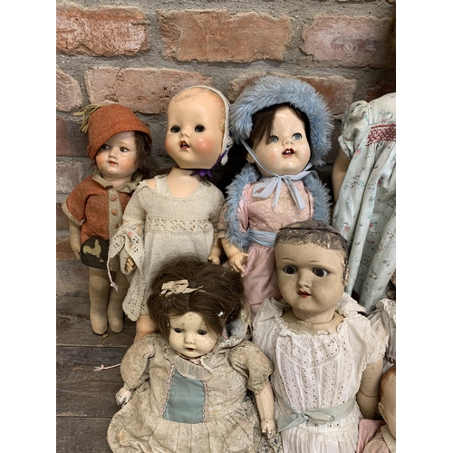 3643 - Large assortment of antique and vintage children's dolls to include celluloid, cloth and bisque porc... 