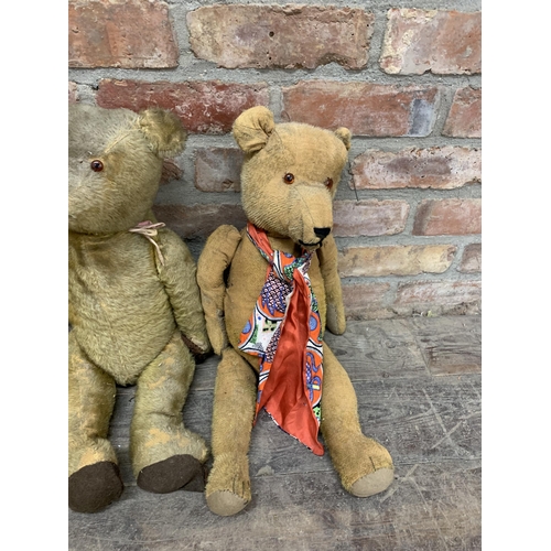 3645 - Quantity of antique and vintage mohair straw filled teddy bears, Largest 65cm, some AF (10)