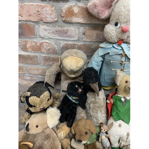 3650 - Large assortment of antique and vintage animal teddys to include panda, cat, fox and koala examples,... 