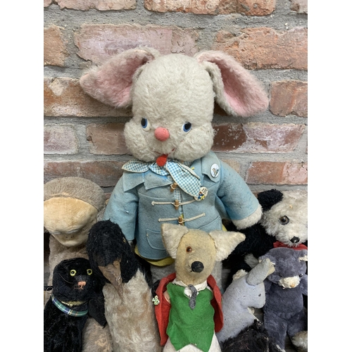 3650 - Large assortment of antique and vintage animal teddys to include panda, cat, fox and koala examples,... 