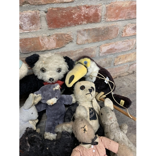 3650 - Large assortment of antique and vintage animal teddys to include panda, cat, fox and koala examples,... 