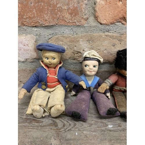 3653 - Quantity of vintage Norah Wellings sailor and soldier dolls, to include HMS Queen Elizabeth and HMS ... 