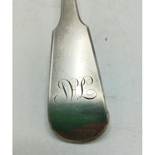 139 - Regency silver fiddle pattern soup ladle, maker Robert Essex, London 1921, 32cm long, 6oz approx