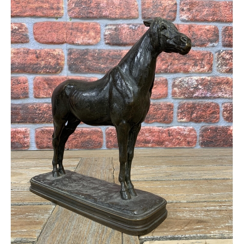 341 - Emmanuel Fremiet (1824-1910) equestrian horse bronze figure, brown patinated cast bronze figure of a... 