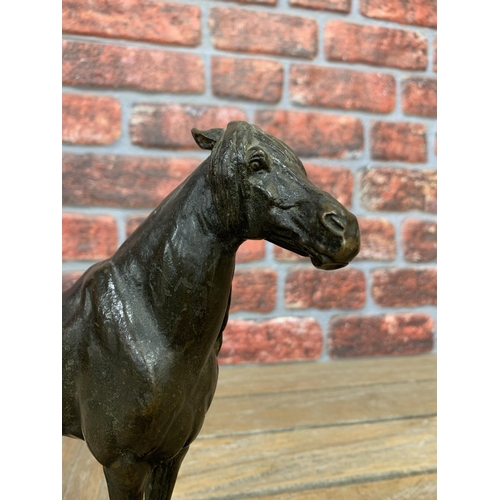 341 - Emmanuel Fremiet (1824-1910) equestrian horse bronze figure, brown patinated cast bronze figure of a... 